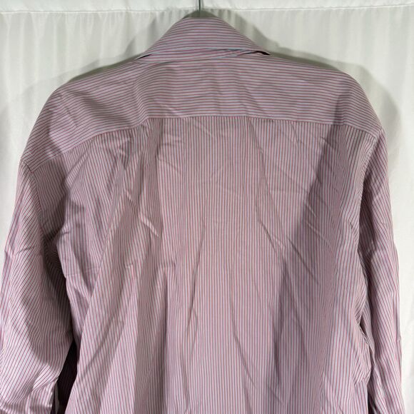 Tailorbyrd Dress Shirt Men's XXL Blue Red Striped Button Up Long Sleeve Cotton - Picture 11 of 12